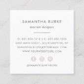 Carte De Visite Carré Ananas Faux Rose Gold & Cameo Blush (Dos)