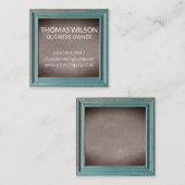 Carte De Visite Carré Ancien cadre météo | Texture Brown (Devant / Derrière)