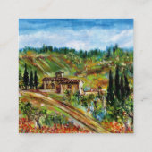 Carte De Visite Carré ANCIENNE FERME EN PAYSAGE TOSCANE blanc (Dos)