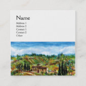 Carte De Visite Carré ANCIENNE FERME EN PAYSAGE TOSCANE blanc (Devant)