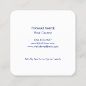 Carte De Visite Carré Ancre nautique (Dos)