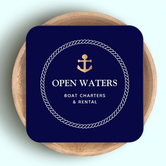 Carte De Visite Carré Ancre nautique