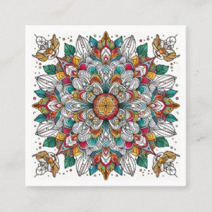 Carte De Visite Carré anges de Noël multicolores