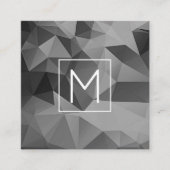 Carte De Visite Carré Angles géométriques Monogramme INITIAL Gris modern (Devant)