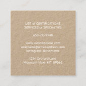 Carte De Visite Carré Animaux de compagnie Salon Groomer Services Modern (Dos)