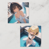 Carte De Visite Carré Anime Poolside (Devant / Derrière)