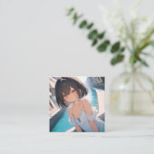 Carte De Visite Carré Anime Poolside (Debout devant)