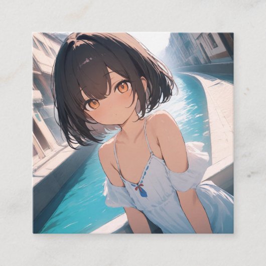 Carte De Visite Carré Anime Poolside (Devant)