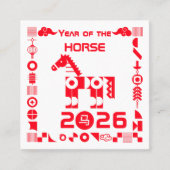 Carte De Visite Carré Année civile du cheval 2026 (Devant)