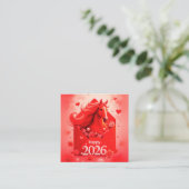 Carte De Visite Carré Année du cheval 2026 (Debout devant)