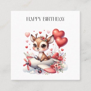Carte De Visite Carré Anniversaire de Deer Pilot