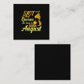 Carte De Visite Carré Anniversaire de Slot Machine Queen août (Devant / Derrière)
