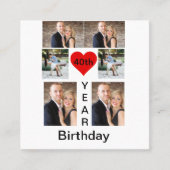 Carte De Visite Carré Anniversaire moderne personnalisé (Devant)