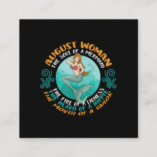 Carte De Visite Carré Août Femme Âme De Mermaid Leo Zodiac Anniversaire