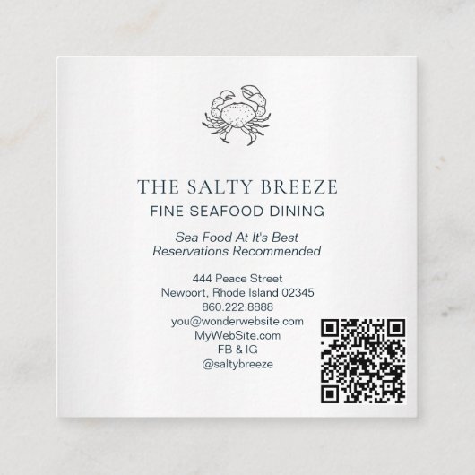 Carte De Visite Carré *~* AP13 Agent du gestionnaire de réacteurs de fro (Dos)