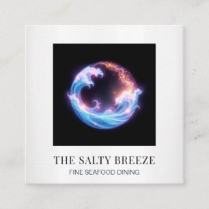 Carte De Visite Carré *~* AP13 Beach Wave Restaurant Country Club 98