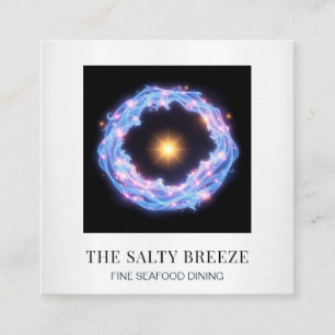 Carte De Visite Carré *~* AP13 Beach Wave Yoga Spa Massage Reiki 92