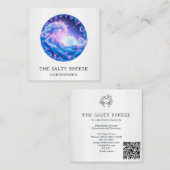 Carte De Visite Carré *~* AP13 Plage nautique Dreamy Waves Sparkle 95 (Devant / Derrière)