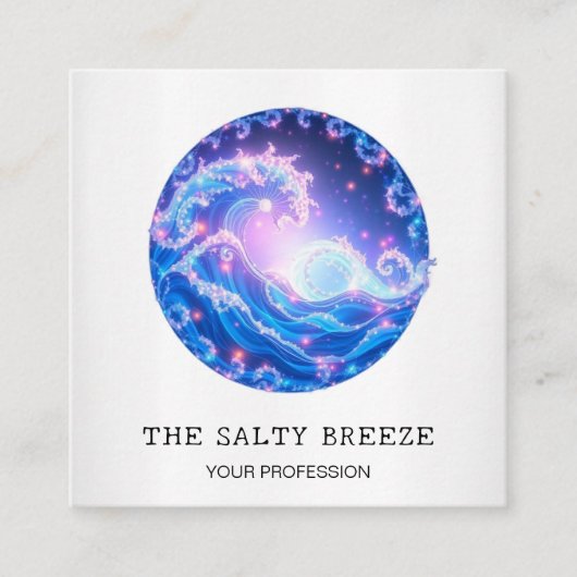 Carte De Visite Carré *~* AP13 Plage nautique Dreamy Waves Sparkle 95 (Devant)