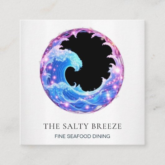 Carte De Visite Carré *~* AP13 Plage Restaurant Nautique Bar Bars 103 (Devant)