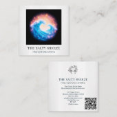 Carte De Visite Carré *~* AP13 Spa de plage Massage Reiki Yoga x (Devant / Derrière)