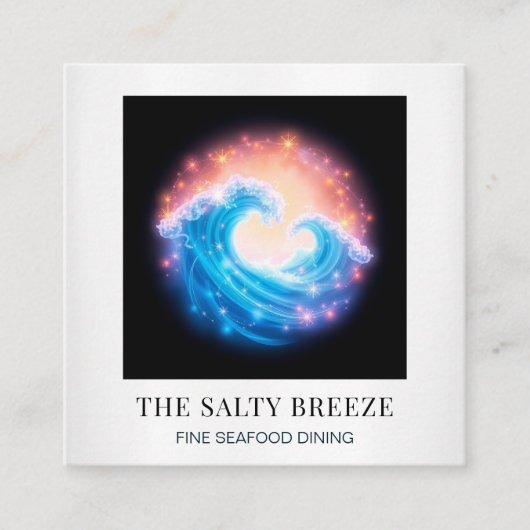 Carte De Visite Carré *~* AP13 Spa de plage Massage Reiki Yoga x (Devant)