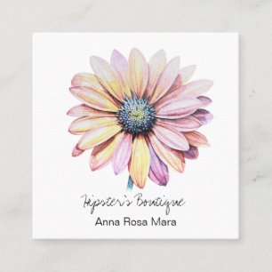 Carte De Visite Carré *~* AP57 Boho QR Bold Retro 60's Flower DAISY