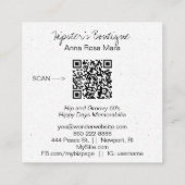 Carte De Visite Carré *~* AP57 Boho QR Floral Hippie fille sauvage (Dos)