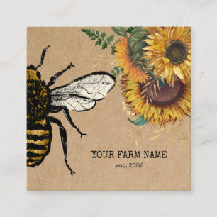 Carte De Visite Carré Apiarist Apiarist Bee Farm Honeybees Honeypeb