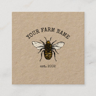 Carte De Visite Carré Apiarist Apiarist Bee Farm Honeybees Honeypeb