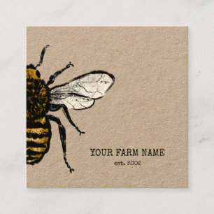 Carte De Visite Carré Apiarist Apiarist Bee Farm Honeybees Honeypeb