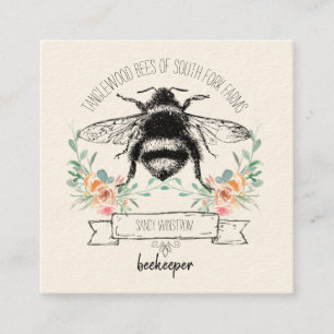 Carte De Visite Carré Apiculteur apicole de l'abeille