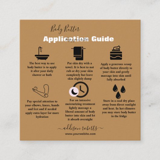 Carte De Visite Carré Application Beurre Corps Simple Terrac Professionn (Devant)