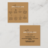 Carte De Visite Carré Application minimale de ongles en terre cuite prof (Devant / Derrière)