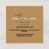 Carte De Visite Carré Application minimale de ongles en terre cuite prof (Dos)