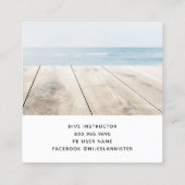 Carte De Visite Carré Aqua Blue Dive Instructeur Mermaid Dolphin (Dos)