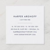 Carte De Visite Carré Aqua moderne et bande blanche (Dos)