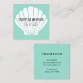 carte de visite carré aqua seashell (Devant / Derrière)