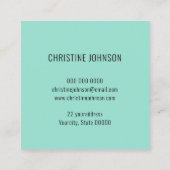 carte de visite carré aqua seashell (Dos)