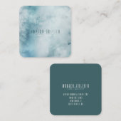 Carte De Visite Carré Aquarelle à colorant bleu (Devant / Derrière)