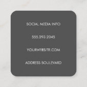 Carte De Visite Carré Aquarelle à deux tons (Dos)