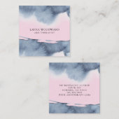 Carte De Visite Carré Aquarelle Abstraite (Devant / Derrière)