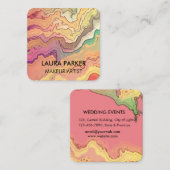 Carte De Visite Carré Aquarelle abstraite Art minimal (Devant / Derrière)