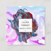 Carte De Visite Carré Aquarelle abstraite brosse à éclaboussure minimale (Devant)