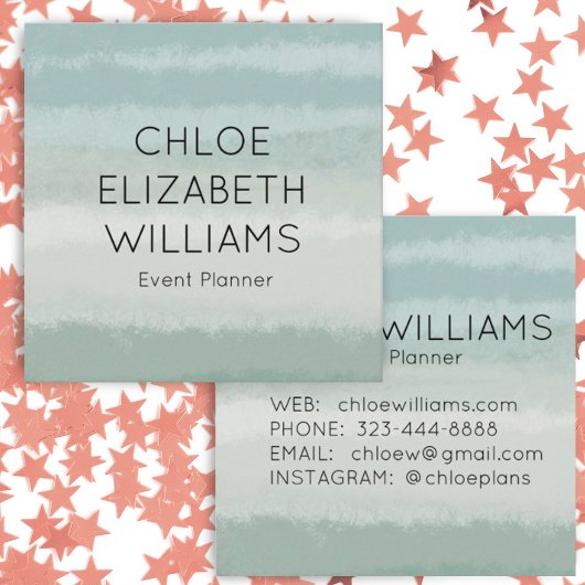 Carte De Visite Carré Aquarelle Abstraite de couleur pâle