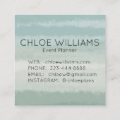 Carte De Visite Carré Aquarelle Abstraite de couleur pâle (Dos)