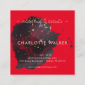 Carte De Visite Carré Aquarelle Abstraite en or noir (Dos)