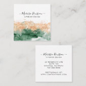 Carte De Visite Carré Aquarelle Abstraite moderne (Devant / Derrière)