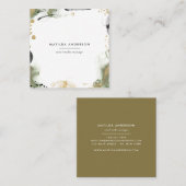 Carte De Visite Carré Aquarelle abstraite peinte moderne (Devant / Derrière)