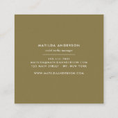 Carte De Visite Carré Aquarelle abstraite peinte moderne (Dos)